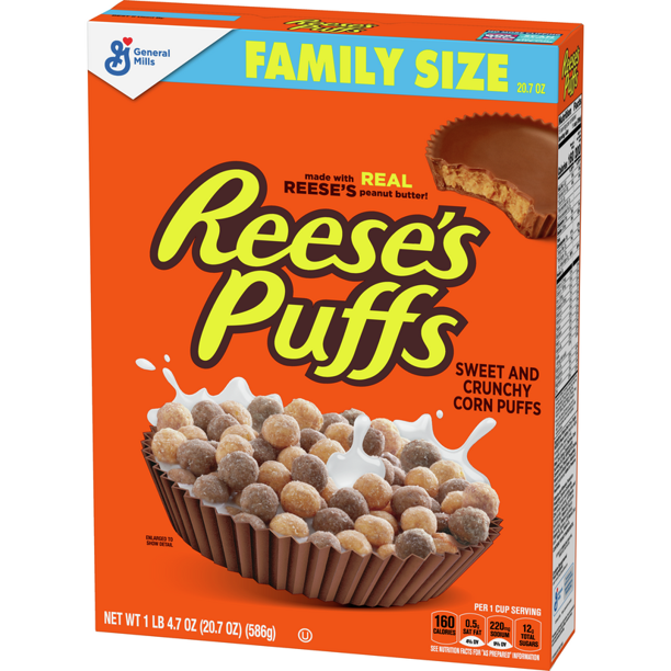 Reese's Puffs Whole Grain Peanut Butter Chocolate Breakfast Cereal, 20.7 oz.