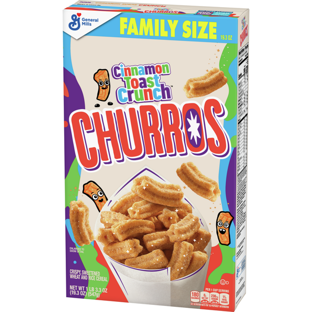 Cinnamon Toast Crunch Churros, Breakfast Cereal, Cinnamon Sugar, 19.3 oz