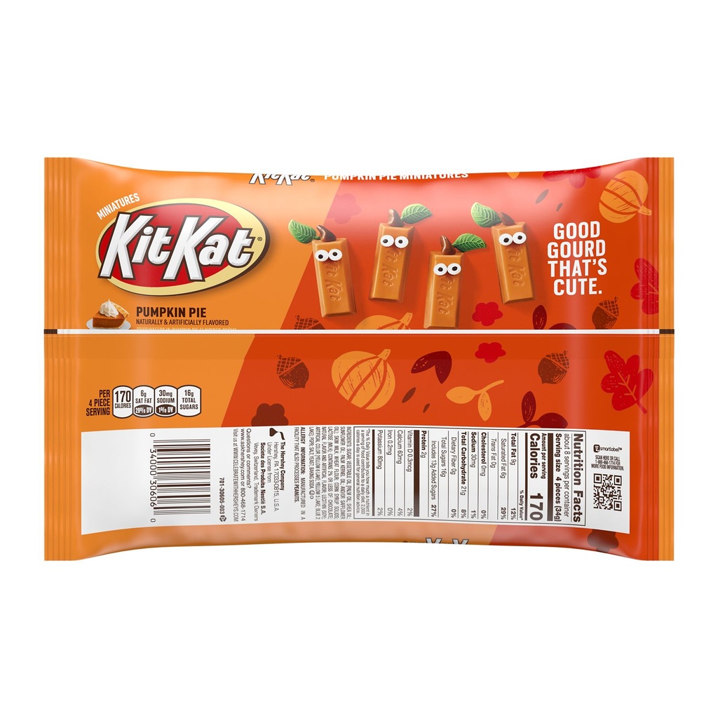 KITKAT Halloween Miniatures Wafer Bars Candy In Pumpkin Pie Flavored Crème, 9.7 oz