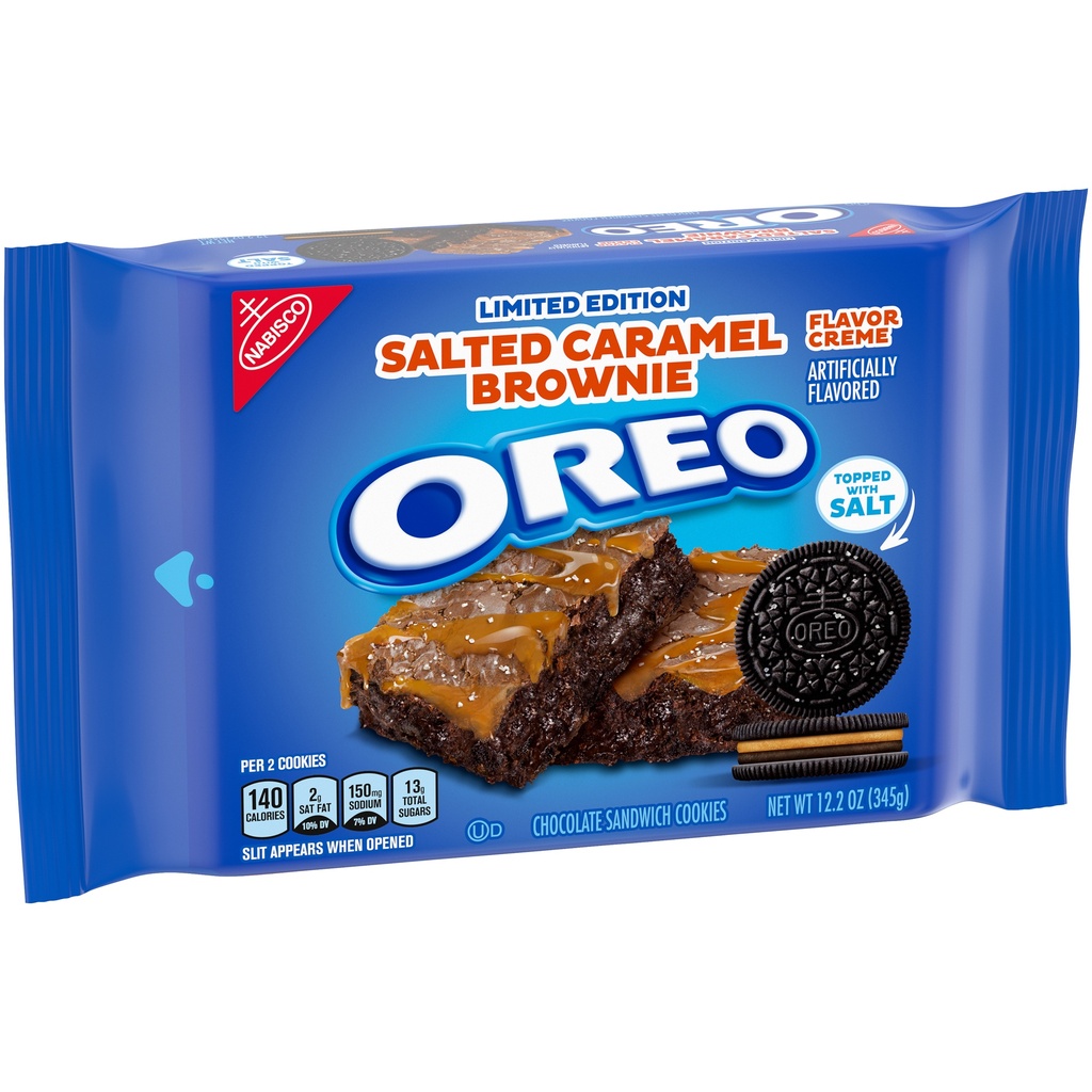 OREO Salted Caramel Brownie Flavored Creme Chocolate Sandwich Cookies, Limited Edition, 12.2 oz