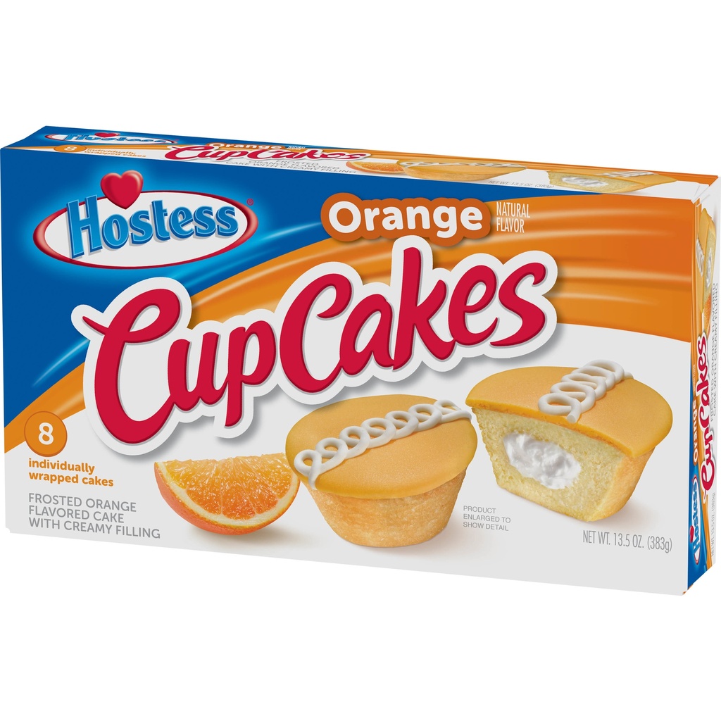 OSTESS Orange Flavored Cupcakes, 8 count, 13.5 oz