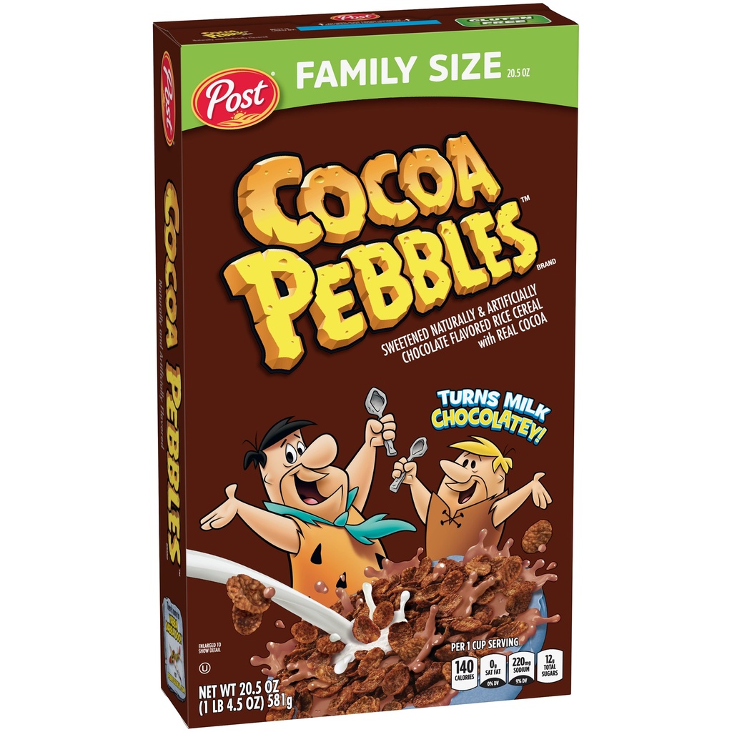 Post Cocoa PEBBLES Cereal, Gluten Free, Cocoa Flavored Crispy Rice Cereal, 20.5 Ounce