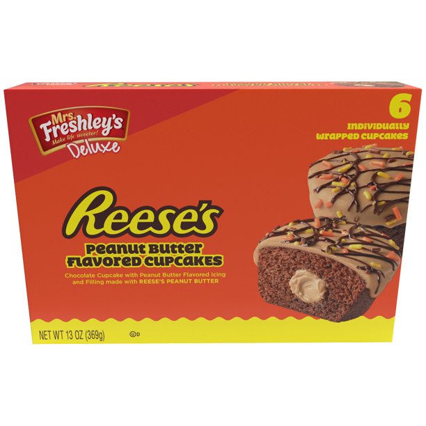 [GG-059] Mrs. Freshley's Reese's Peanut Butter Cupcakes, 13 Oz, 6 Count