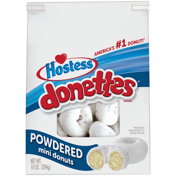 [GG-027] Hostess Donettes Powdered Mini Donuts 10.5 Oz, 20 Count