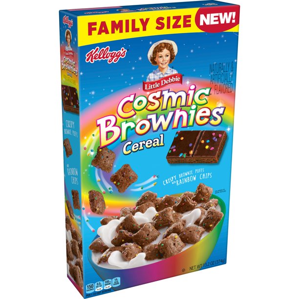 [GG-041] Kellogg's Little Debbie Breakfast Cereal, 9 Vitamins and Minerals, Kids Snacks, Cosmic Brownies, 13.2oz, 1 Box