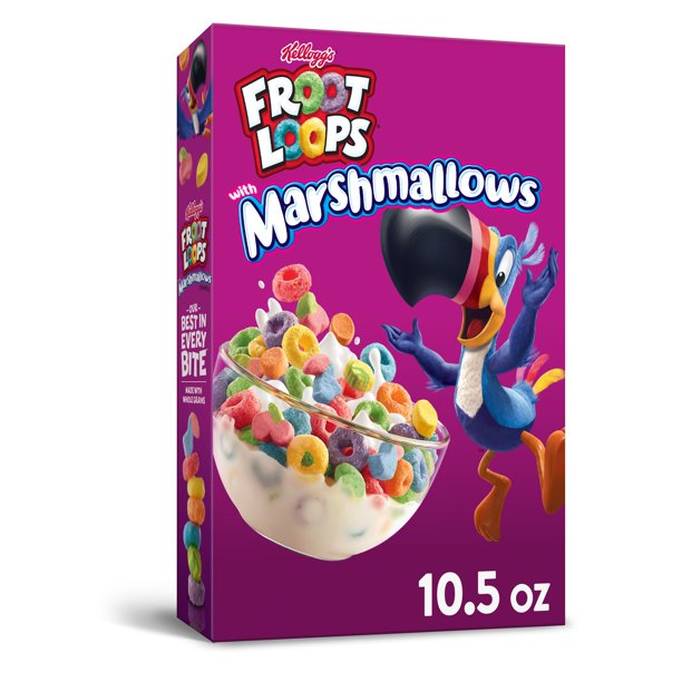 [GG-036] Kellogg's Froot Loops Breakfast Cereal with Marshmallows, Fruit Flavored, Breakfast Snacks with Vitamin C