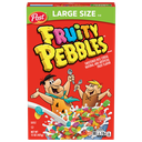 Post Fruity PEBBLES Cereal, Gluten Free, 10 Essential Vitamins and Minerals, Sweetened Rice Cereal, Family Size Box, 15 Ounce