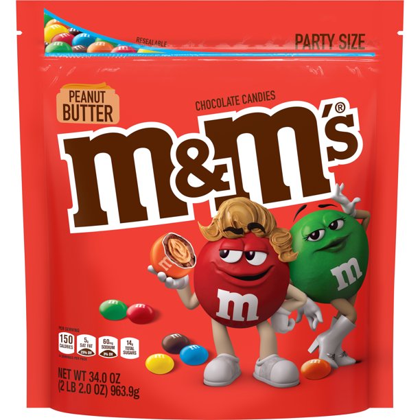 [GG-056] M&M's Peanut Butter Milk Chocolate Candy, Party Size, 34 oz Bag