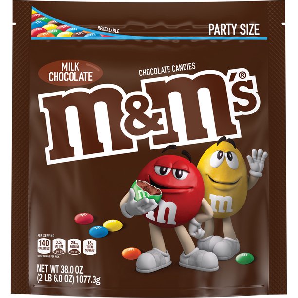 [GG-054] M&M's Milk Chocolate Candy, Party Size, 38 oz Bag