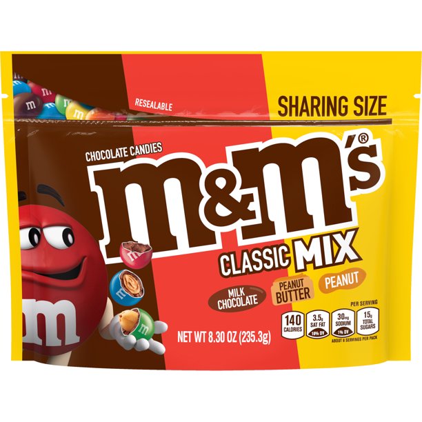 [GG-055] M&M's Mix Chocolate Candy, Sharing Size 8.3 oz. Bag