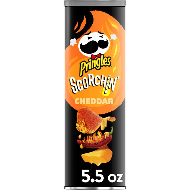 [GG-091] Pringles Potato Crisps Chips, Lunch Snacks, Snacks On The Go, Cheddar, 5.5oz, 1 Can