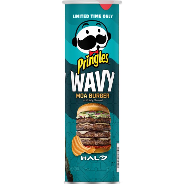 [GG-092] Pringles Potato Crisps Chips, Lunch Snacks, Snacks On The Go, Moa Burger, 4.8oz, 1 Can