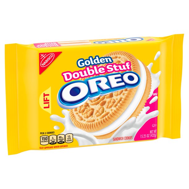 OREO Golden Double Stuf Sandwich Cookies, 15.25 oz