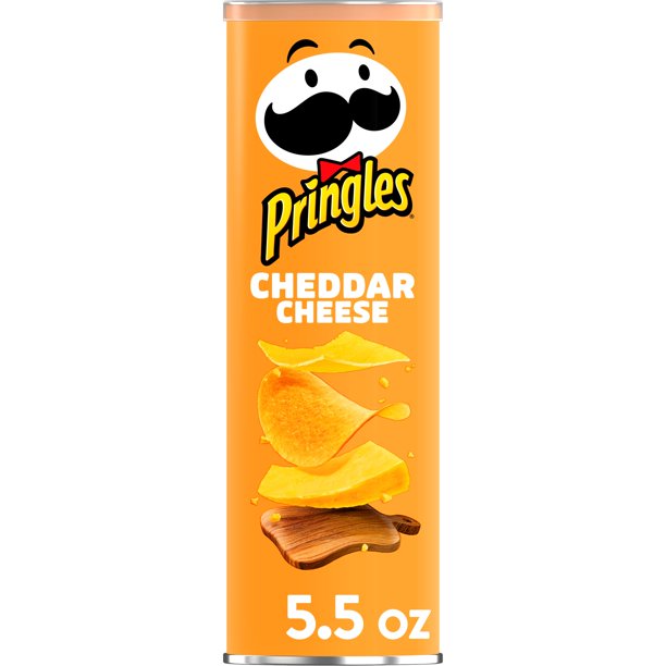 [GG-090] Pringles Potato Crisps Chips, Lunch Snacks, Snacks On The Go, Cheddar Cheese, 5.5oz, 1 Can