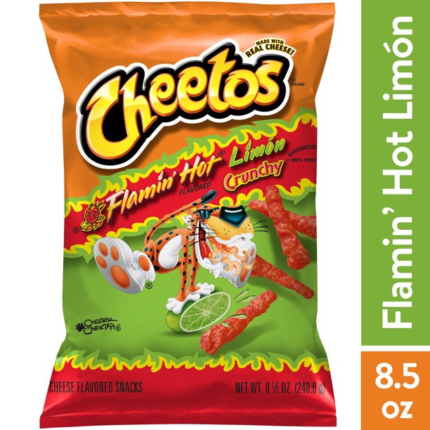 [GG-010] Cheetos Crunchy Flamin Hot Limon Cheese Snacks, 8.5 oz