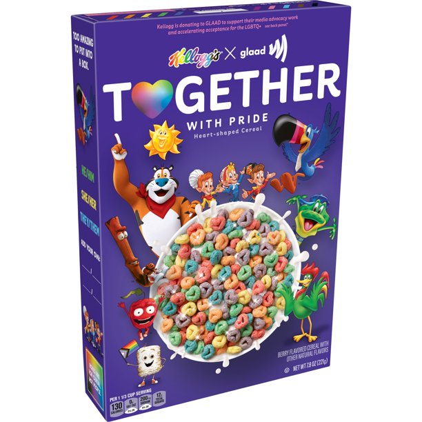 [GG-039] Kellogg's GLAAD Together With Pride Breakfast Cereal, Support LGBTQ, Berry, 7.8oz Box