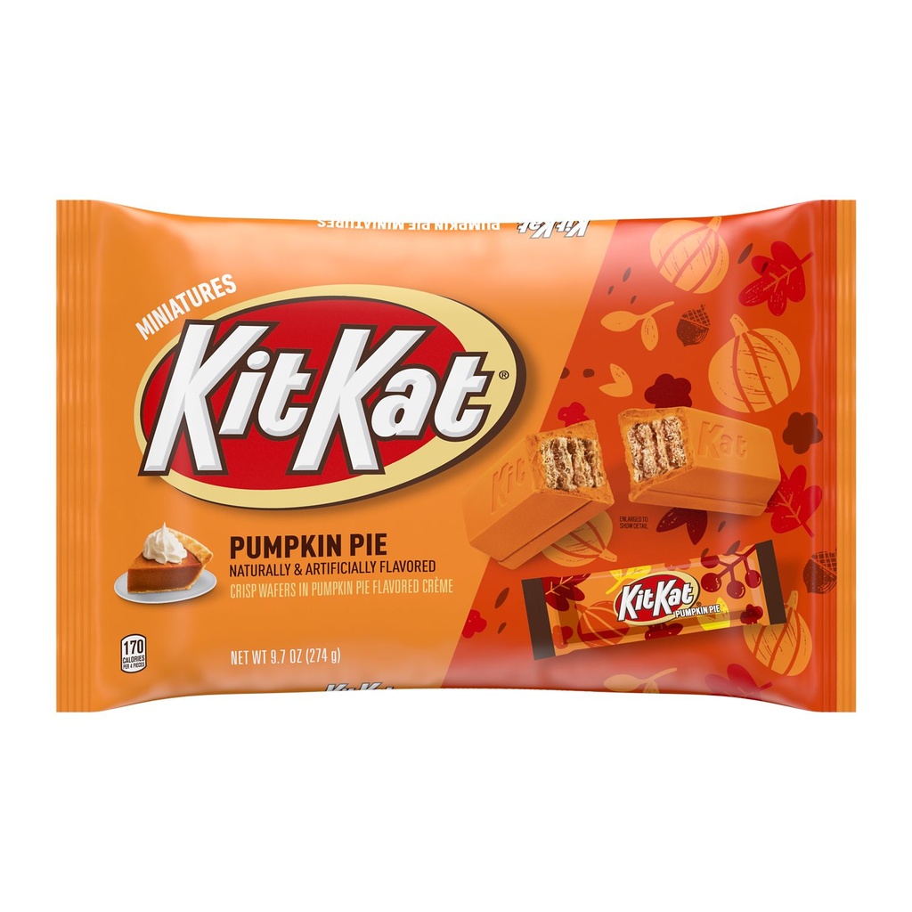 [GG-034] KITKAT Halloween Miniatures Wafer Bars Candy In Pumpkin Pie Flavored Crème, 9.7 oz