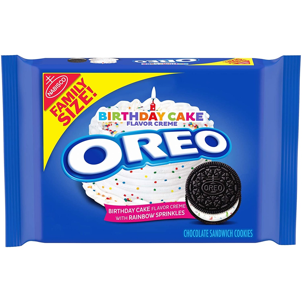 [GG-078] Oreo Birthday Cake Chocolate Sandwich Cookies, 1- 17 Oz Family Size Package, 1Count