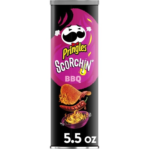 [GG-089] Pringles Potato Crisps Chips, Lunch Snacks, Snacks On The Go, BBQ, 5.5oz, 1 Can