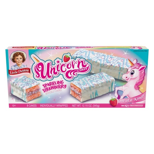 [GG-050] Little Debbie Strawberry Unicorn Cakes, 12.15 oz, 8 Count
