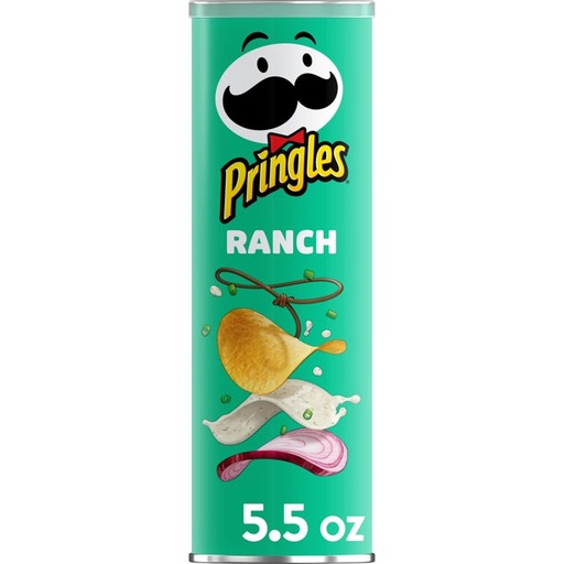 [GG-094] Pringles Potato Crisps Chips, Lunch Snacks, Snacks On The Go, Ranch, 5.5oz, 1 Can