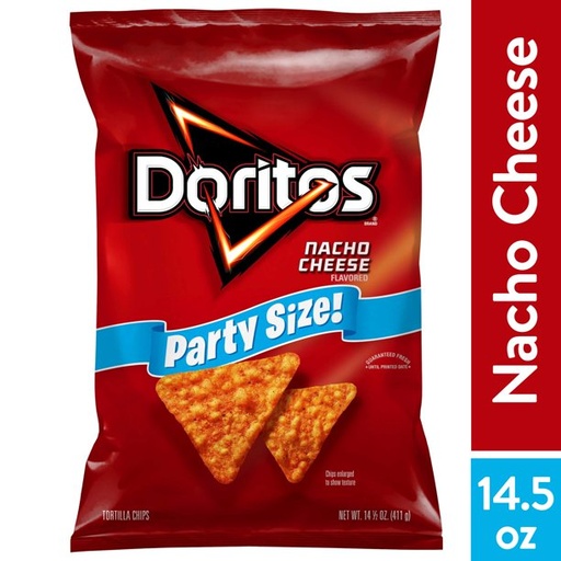 [GG-017] Doritos Nacho Cheese Flavored Tortilla Chips, Party Size, 14.5 oz Bag