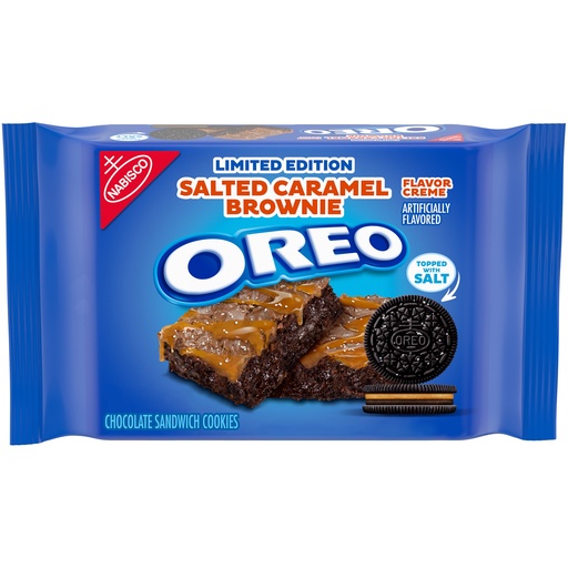 [GG-075] OREO Salted Caramel Brownie Flavored Creme Chocolate Sandwich Cookies, Limited Edition, 12.2 oz