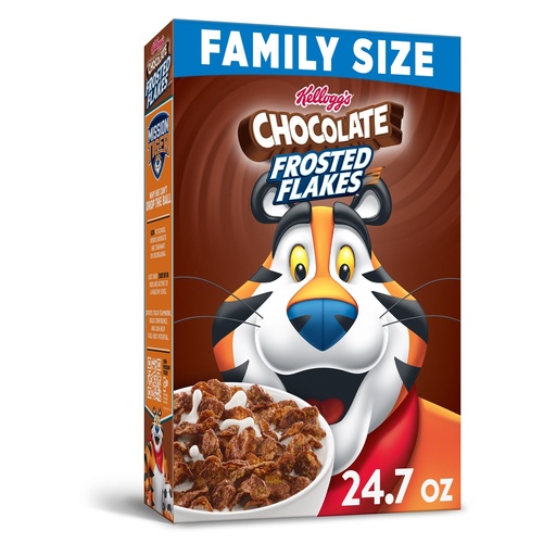 [GG-038] Kellogg's Frosted Flakes Breakfast Cereal, 8 Vitamins and Minerals, Chocolate, 24.7oz Box