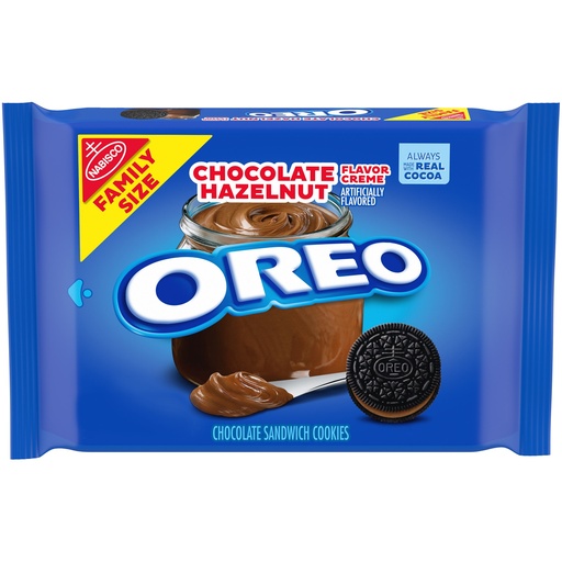 [GG-065] OREO Chocolate Hazelnut Flavored Creme Chocolate Sandwich Cookies, Family Size, 17 oz