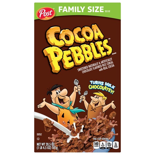 [GG-084] Post Cocoa PEBBLES Cereal, Gluten Free, Cocoa Flavored Crispy Rice Cereal, 20.5 Ounce